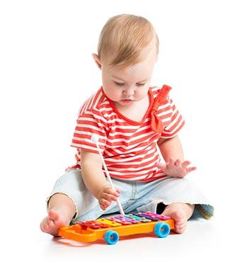 music toy with baby