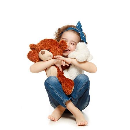 girl with soft toy