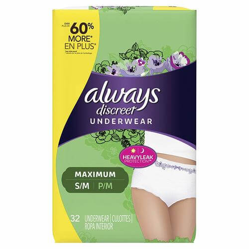 4. Always Discreet Underwear