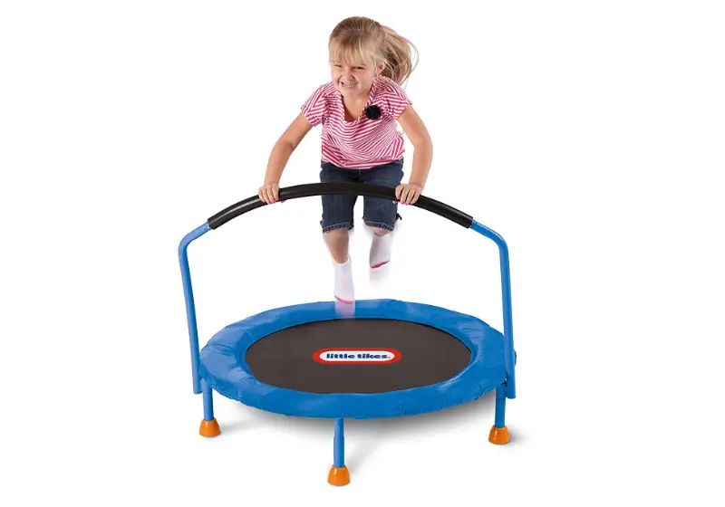 Jumping on the Little Tikes Trampoline