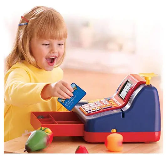 The Learning Resources Cash Register teaches kids basic maths