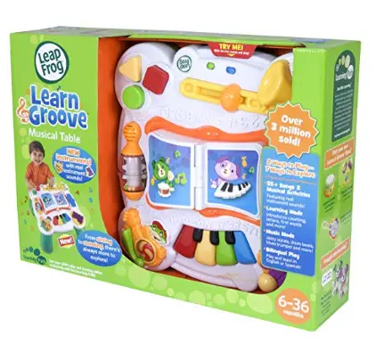 LeapFrog Learn & Groove Musical Table packaging features a variety of instruments.