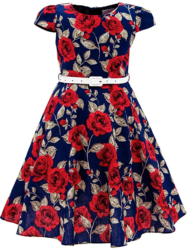 4. Bonny Billy Girls Classy Vintage Floral Swing