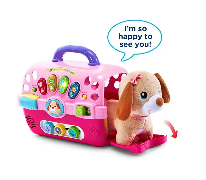 VTech Care for Me Learning Carrier features and adorable plush puppy
