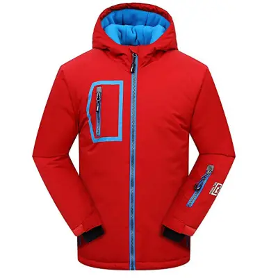 phibee waterproof kids ski jacket red