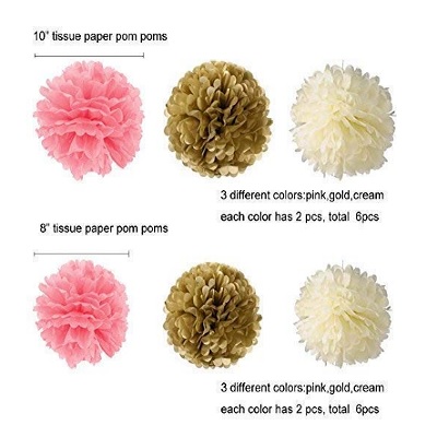 HomeJoy Baby Shower Decorations Pom Poms