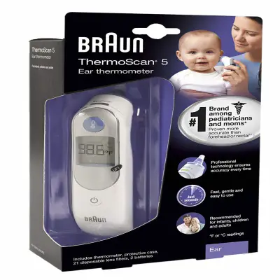 braun thermoscan5 baby thermometer package