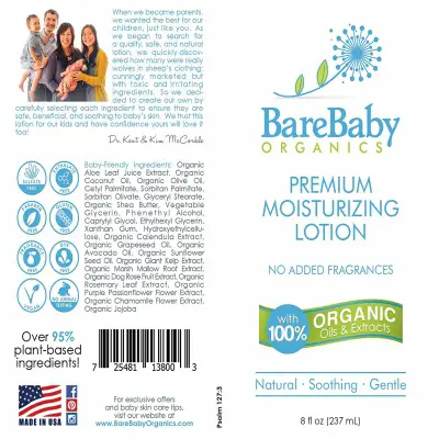 BareBaby Lotion Label