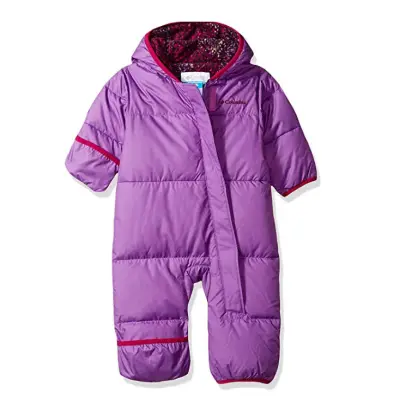 columbia snuggly baby snowsuit purple