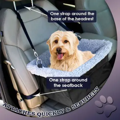 devoted doggy metal frame dog car seat adjustable strap