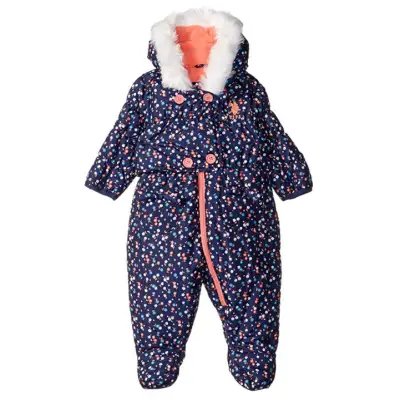 us oplo assn girls pram baby snowsuit dots