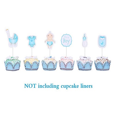 Quotidian Baby Shower Cupcake Toppers Front