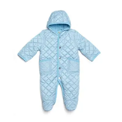 leveret quilted baby snowsuit blue