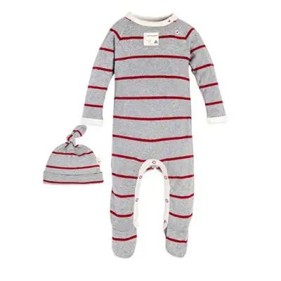 burt's bees romper baby pajamas stripes