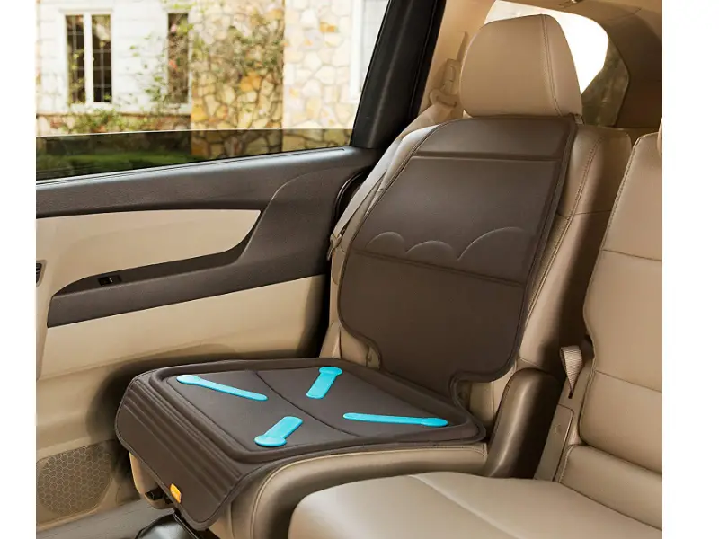 The Brica Seat Guardian evenly distributes the weight of the car seat.