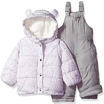 carter's girls' baby snowsuit grey