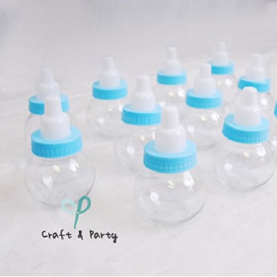 Craft and Party Mini Plastic Bottles Blue