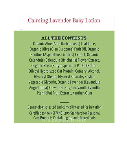 earth mama lavender baby lotion ingredients