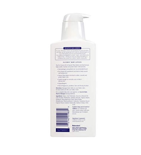 eucerin hypoallergenic baby lotion ingredients