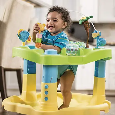 Evenflo Exersaucer Bounce & Learn with child playing front