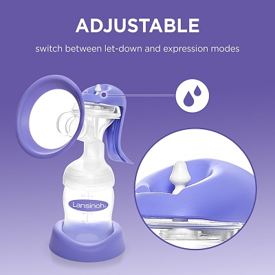 Lansinoh Stimulation Expression Manual breast pump adjustable