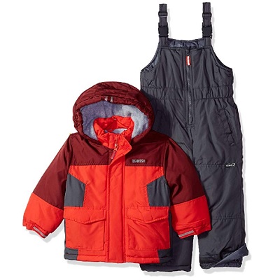 osh kosh b'gosh baby snowsuit red and black