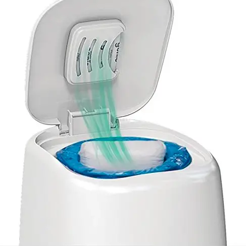 The Playtex Diaper Genie features odor lock technology,