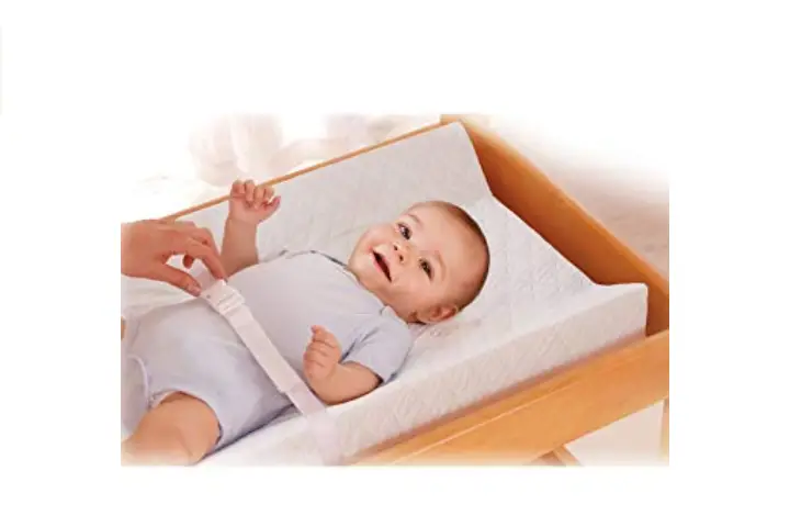 The Summer Infant Changing Pad comes with a harness to keep the infant safe.