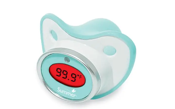 The Summer Infant Pacifier Thermometer high temperature indicator.