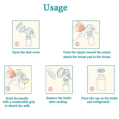 Vadalala BPA Free Portable Manual breast pump using