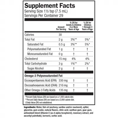 Barlean's Omega Pals Supplement Facts