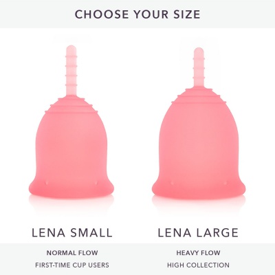 lena small pink menstrual cup size