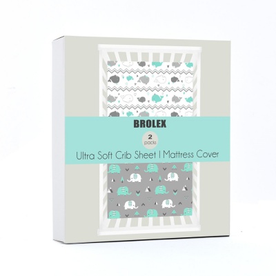 brolex stretchy fitted crib sheet package