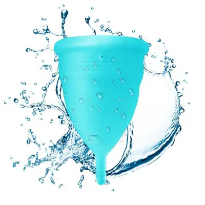 blossom large blue menstrual cup