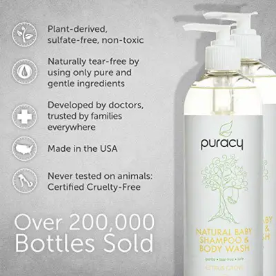 puracy natural baby shampoo for kids and babies features