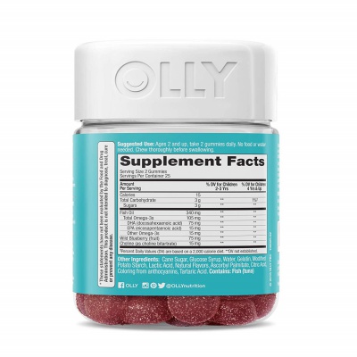 OLLY Kids Super Brainy Gummies Supplement Facts