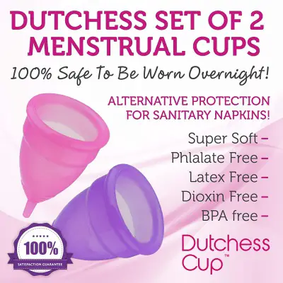 dutchess set of 2 menstrual cups overnight