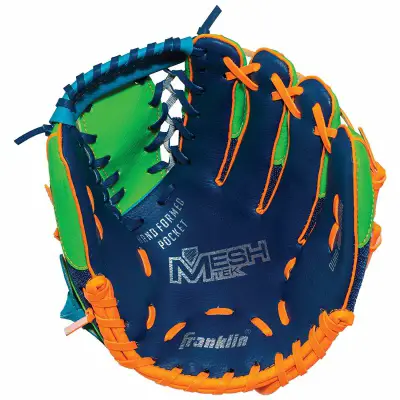 teeball left hand kids baseball gloves inside look