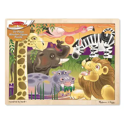 melissa & doug african plains wooden puzzle completed