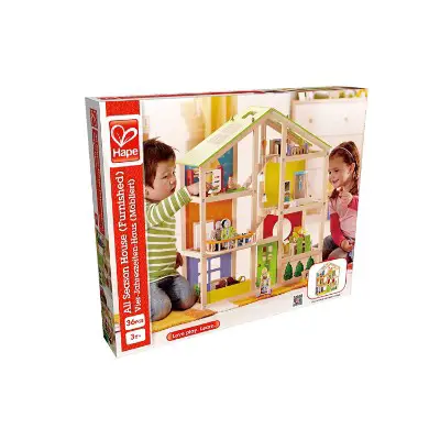 hape all seasons dollhouse wooden toys for kids and toddlers box