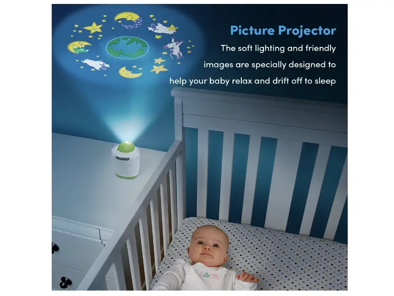 MyBaby SoundSpa at night becomes projector at night. 
