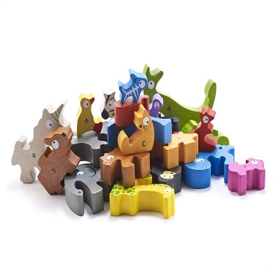 begin again animal parade A to Z wooden puzzles shapes