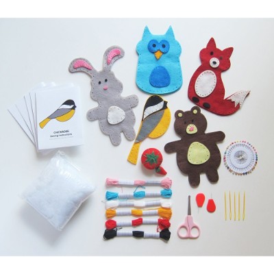 craftster's sewing kits woodland art and craft sets for kids box pieces