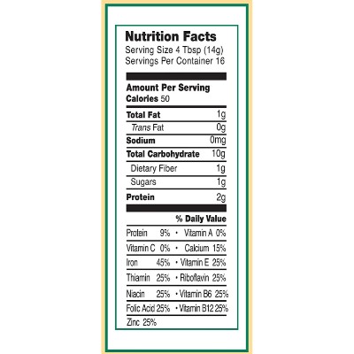 earth's best whole grain organic baby cereal nutrient facts