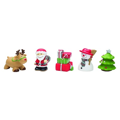 elegant baby rubber bath christmas toys 5 pack