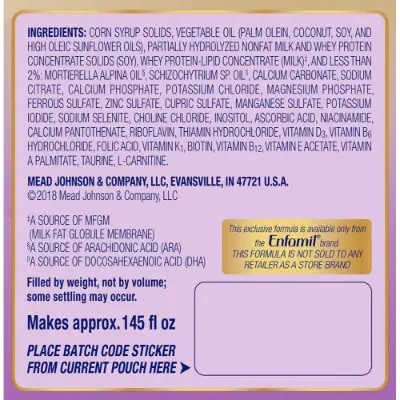 enfamil neuroPro gentlease baby formula ingredients