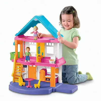 fisher-price my first dollhouse kid playing