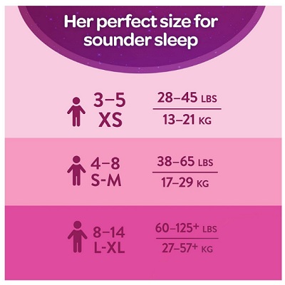 goodnites bedtime for girls overnight diapers size