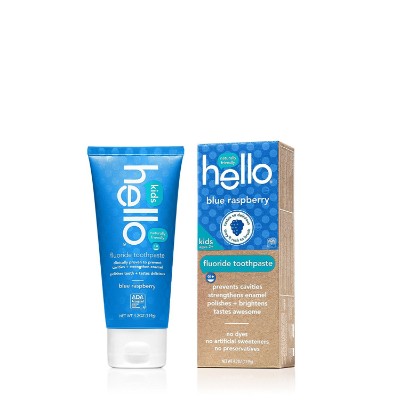 hello oral care fluoride blue raspberry toddler toothpaste pack