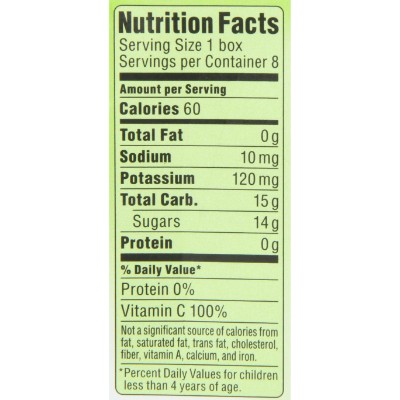 juicy juice 100% apple juice for kids nutrient facts